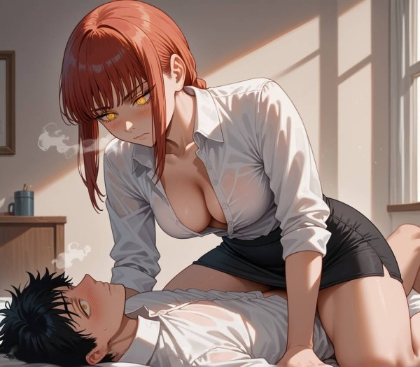 Makima dominating a guy - large mouse or game pad